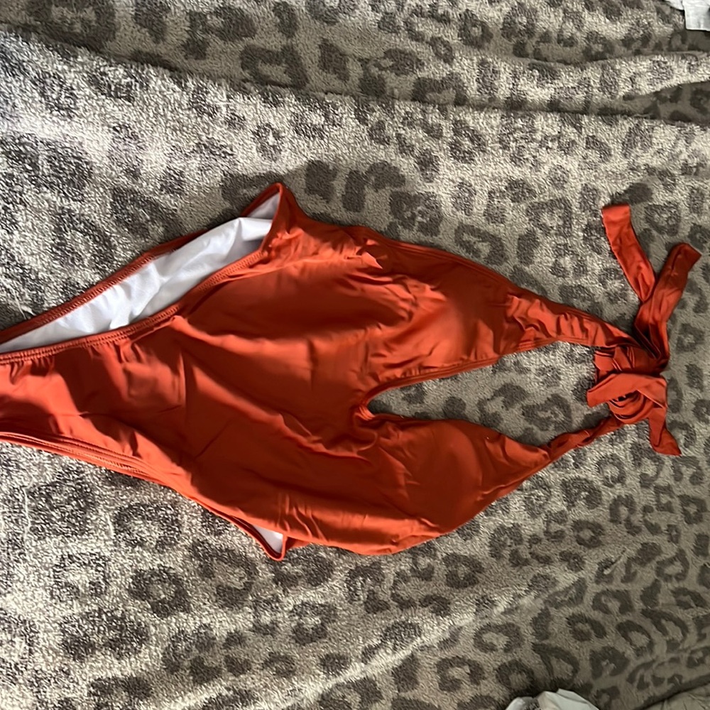 Wrap tie one piece swim suit